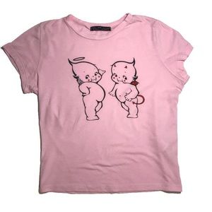 Y2K Rock Rose Couture Baby Devil Angel Tee